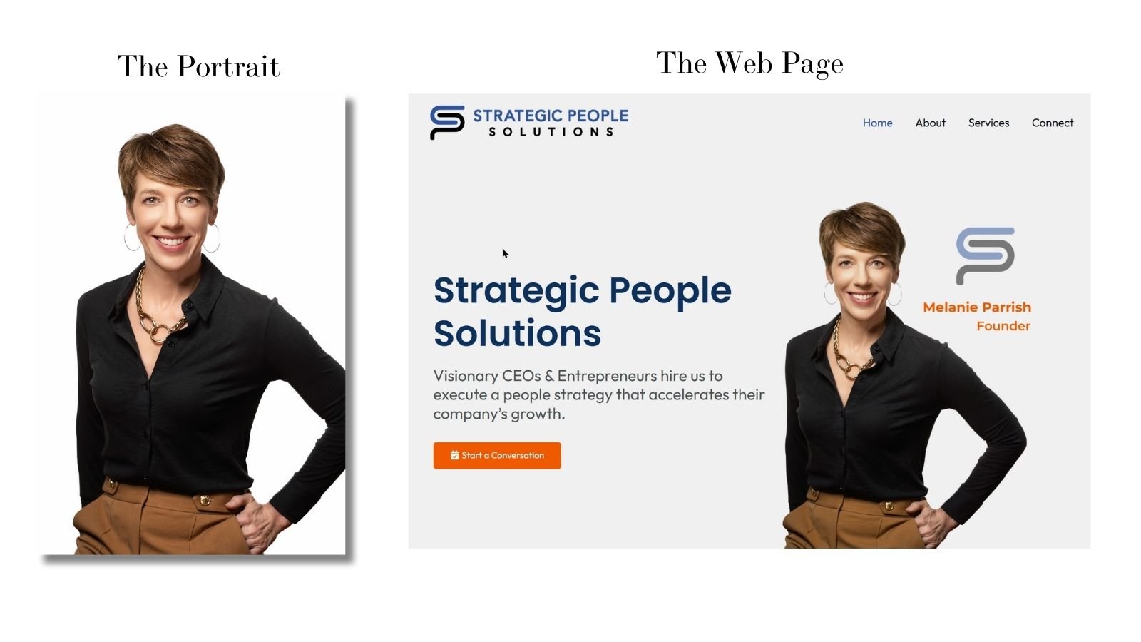 How Multiple Professional Portraits Transformed Melanie Parrish’s Web Presence